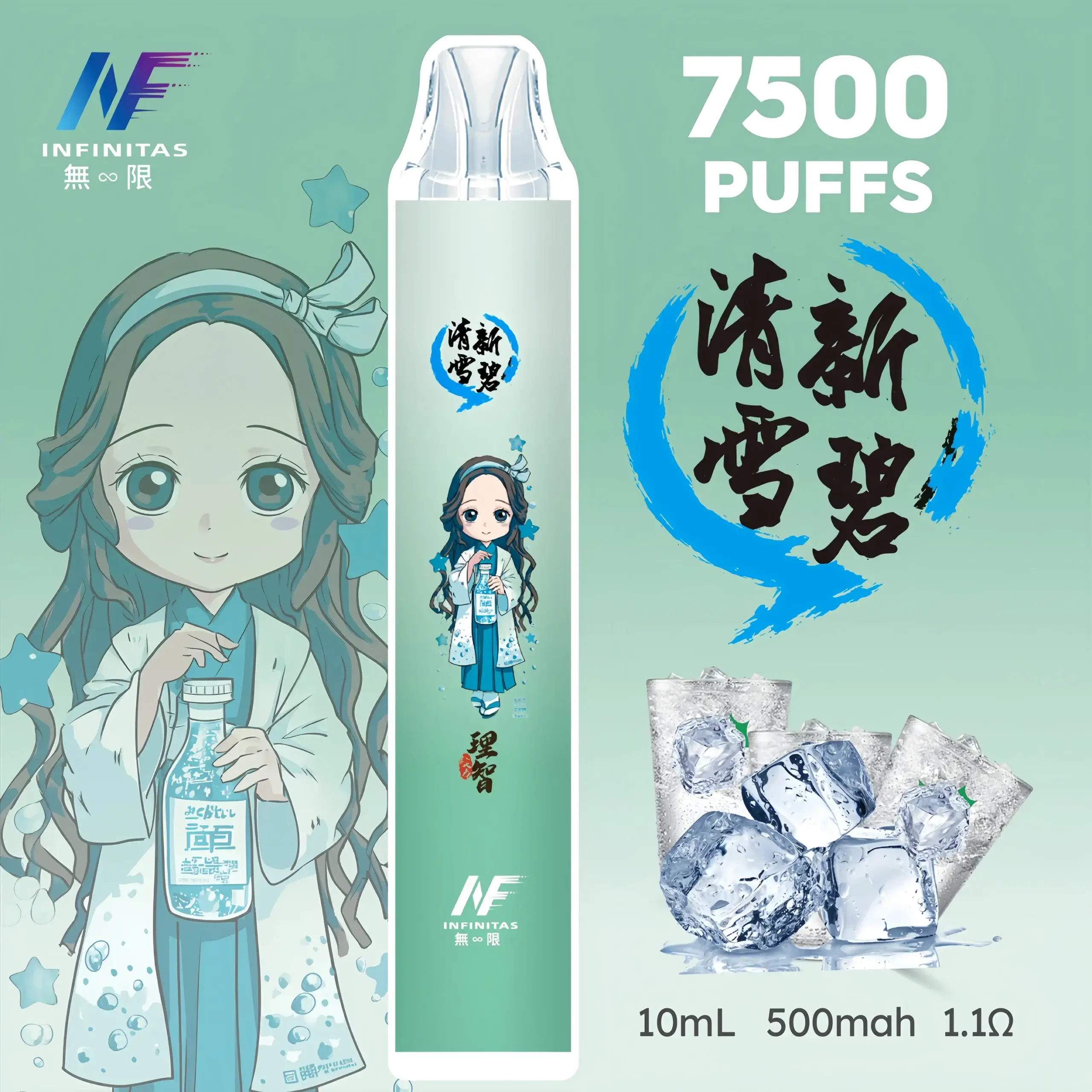 INF無限 鬼滅之刃聯名款 拋棄式電子煙 7500口 10ml 500mAh ｜一次性 貨到付款-thumb-5