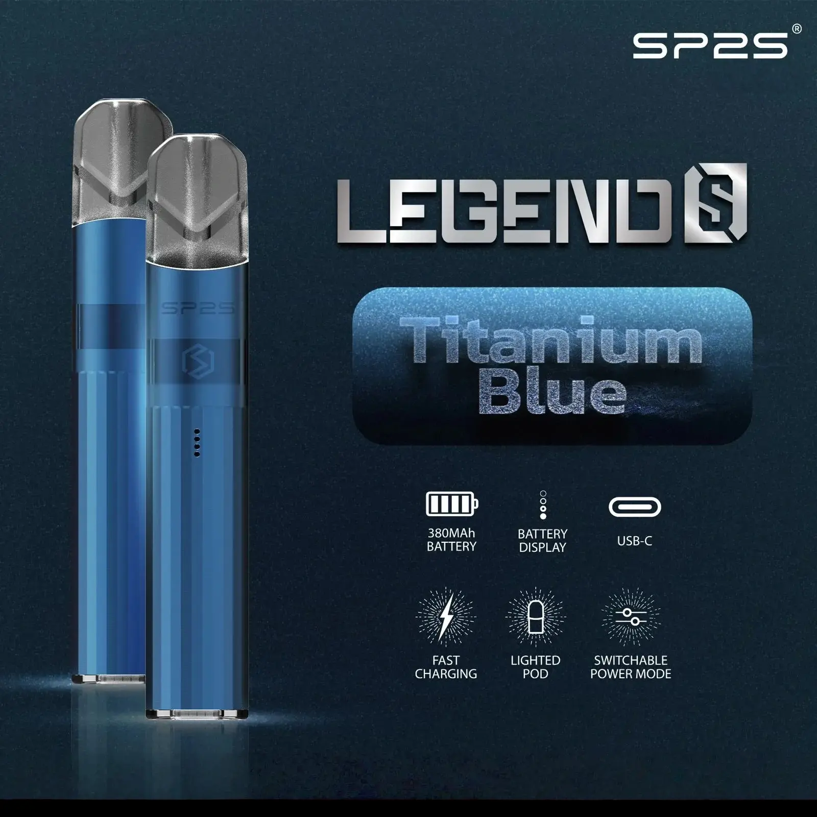 SP2S 鈦金屬升級版主機 一代專用煙桿｜380mAh 8-9W 快速切換功率 通用所有一代煙彈-thumb-3