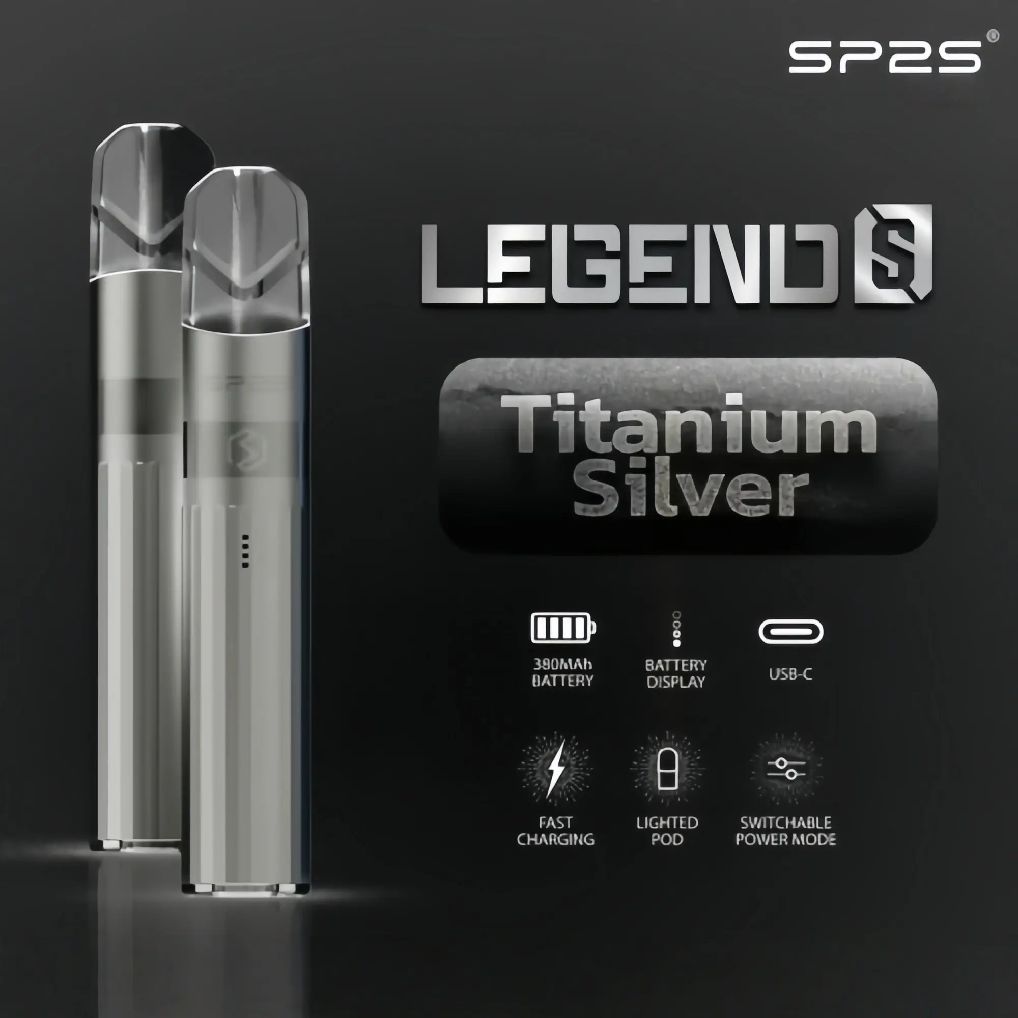 SP2S 鈦金屬升級版主機 一代專用煙桿｜380mAh 8-9W 快速切換功率 通用所有一代煙彈-thumb-2